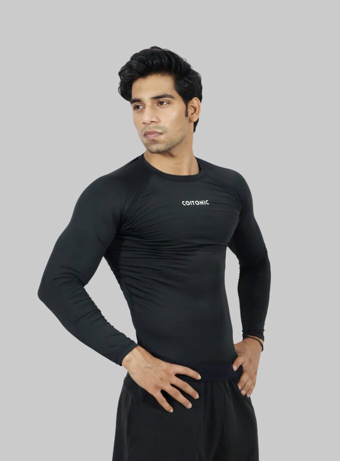 Compression Full Sleeves Black T-shirt