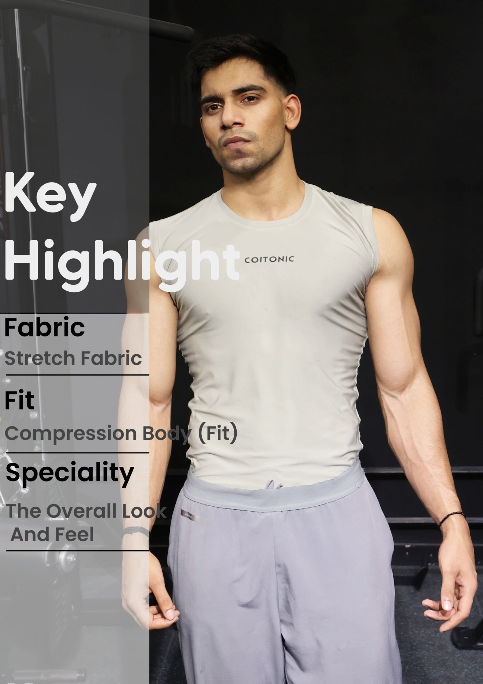 Coitonic Compression Sleeveless Tank ( Grey ) - Image 6