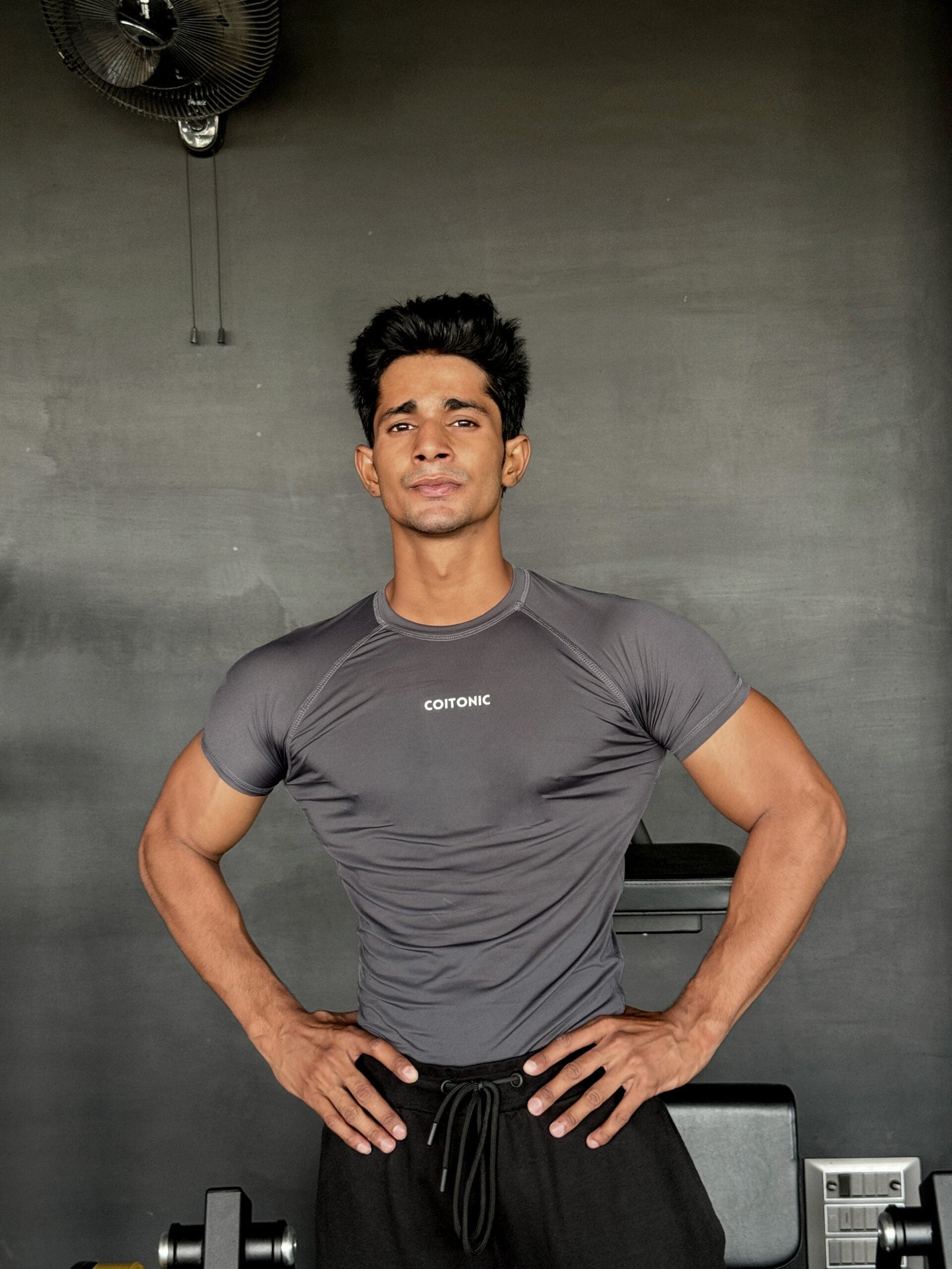 Compression Half Sleeves Dark Grey T-shirt